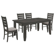 Dalila 5-piece Rectangular Dining Table Set Dark Grey - 102721GRY-S5