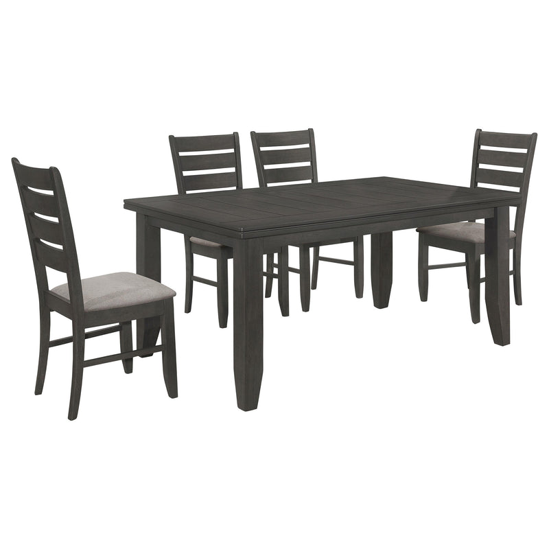 Dalila 5-piece Rectangular Dining Table Set Dark Grey - 102721GRY-S5