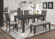 Dalila 6-piece Rectangular Dining Table Set Dark Grey - 102721GRY-S6