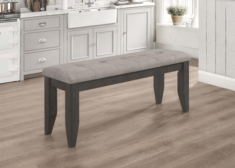 Dalila Fabric Upholstered Wood Dining Bench Dark Grey - 102723GRY