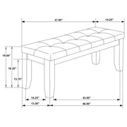 Dalila Fabric Upholstered Wood Dining Bench Dark Grey - 102723GRY