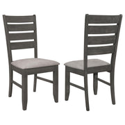 Dalila Wood Dining Side Chair Dark Grey (Set of 2) - 102722GRY