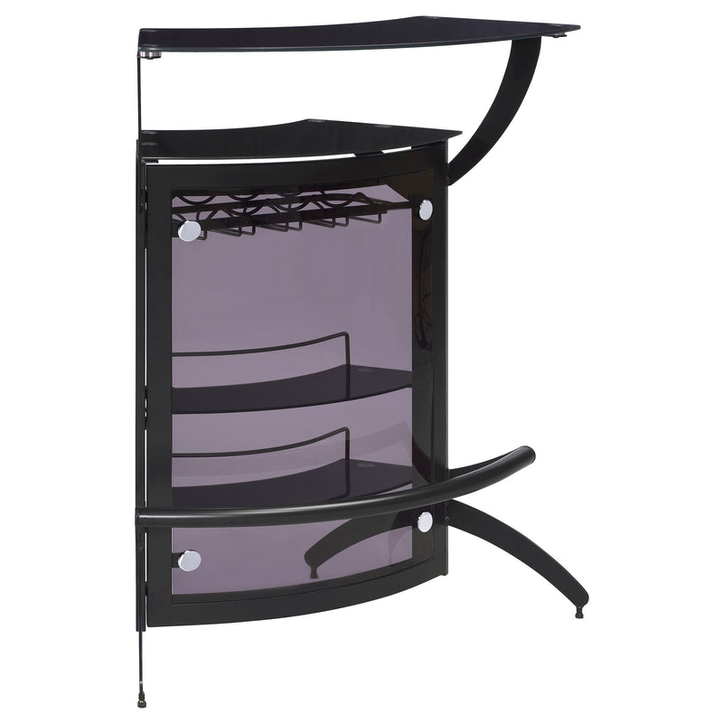 Dallas 2-shelf Curved Freestanding Home Bar Cabinet Black - 182135