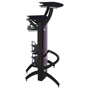 Dallas 2-shelf Curved Freestanding Home Bar Cabinet Black - 182135