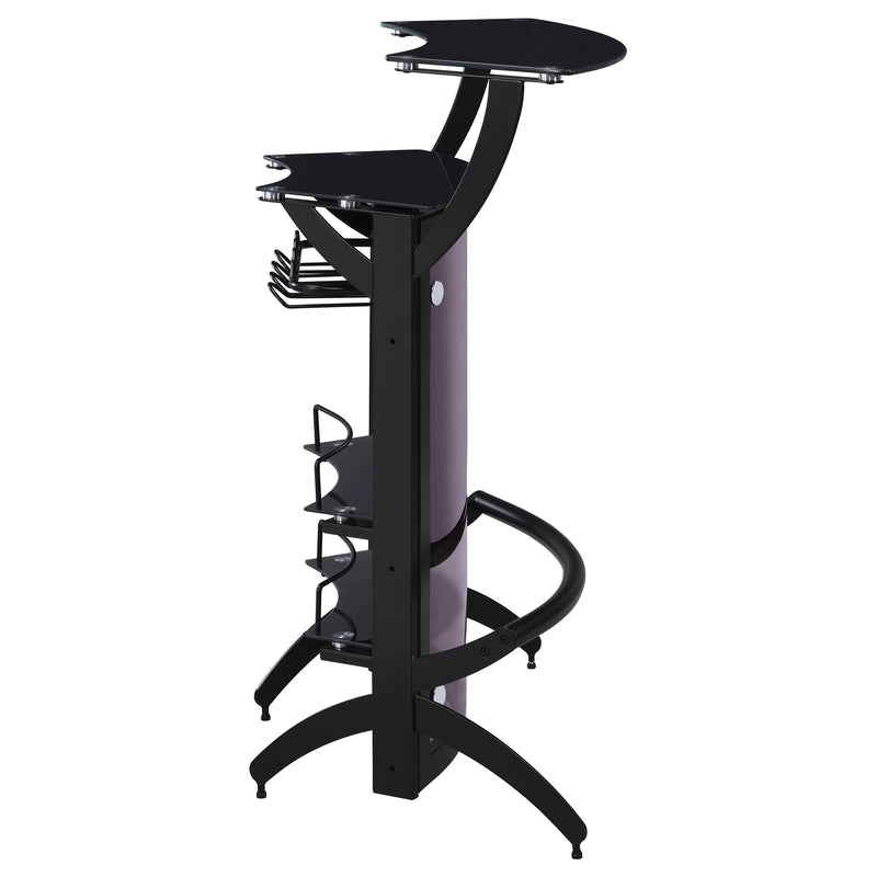 Dallas 2-shelf Curved Freestanding Home Bar Cabinet Black - 182135
