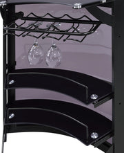Dallas 2-shelf Curved Freestanding Home Bar Cabinet Black - 182135