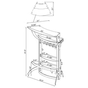 Dallas 2-shelf Curved Freestanding Home Bar Cabinet Black - 182135