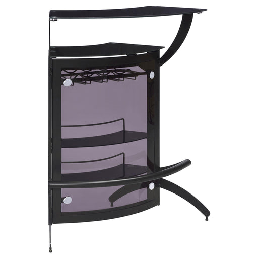 Dallas 2-shelf Curved Freestanding Home Bar Cabinet Black - 182135