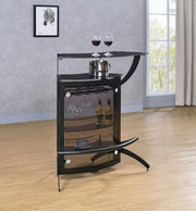 Dallas 2-shelf Curved Freestanding Home Bar Cabinet Black - 182135