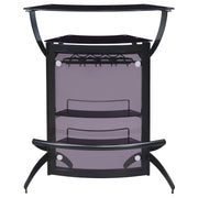 Dallas 2-shelf Curved Freestanding Home Bar Cabinet Black - 182135