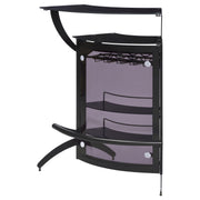 Dallas 2-shelf Curved Freestanding Home Bar Cabinet Black - 182135