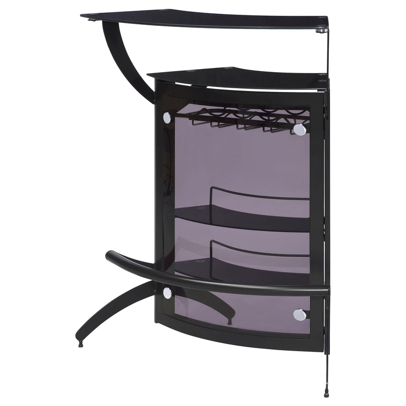 Dallas 2-shelf Curved Freestanding Home Bar Cabinet Black - 182135