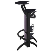 Dallas 2-shelf Curved Freestanding Home Bar Cabinet Black - 182135
