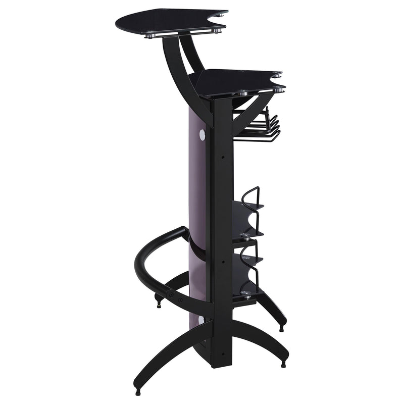 Dallas 2-shelf Curved Freestanding Home Bar Cabinet Black - 182135