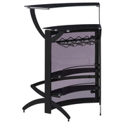 Dallas 2-shelf Curved Freestanding Home Bar Cabinet Black - 182135