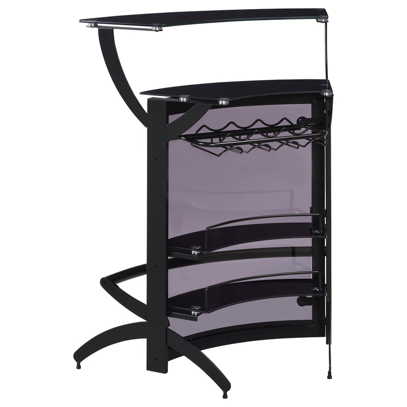 Dallas 2-shelf Curved Freestanding Home Bar Cabinet Black - 182135