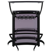 Dallas 2-shelf Curved Freestanding Home Bar Cabinet Black - 182135