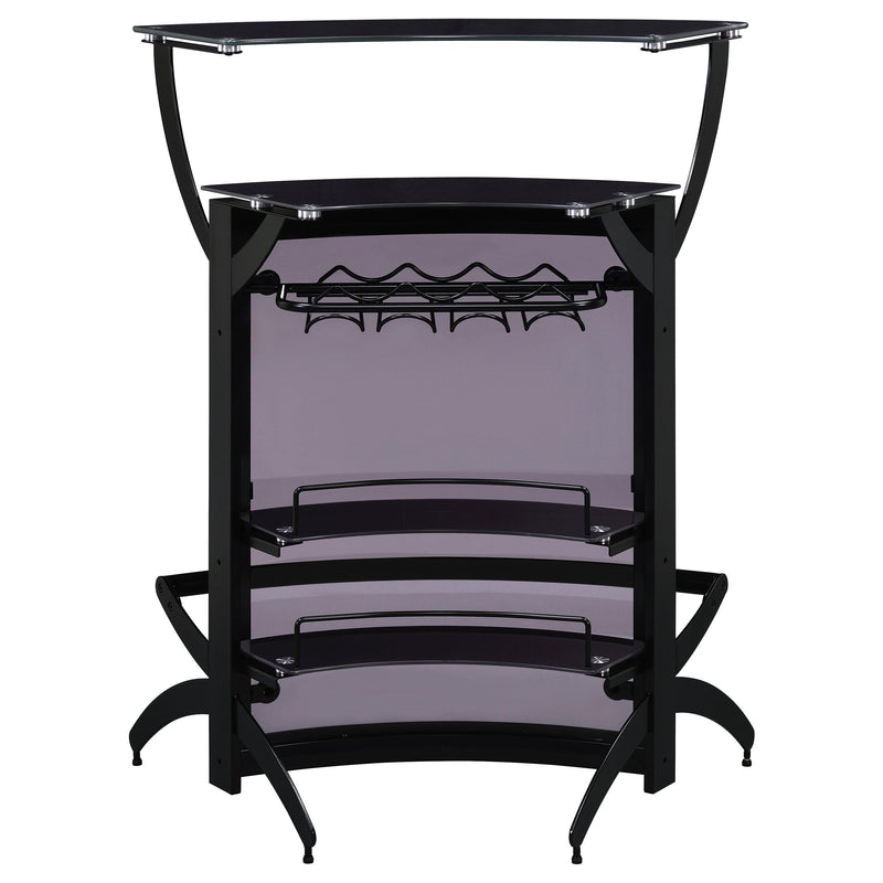 Dallas 2-shelf Curved Freestanding Home Bar Cabinet Black - 182135
