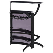 Dallas 2-shelf Curved Freestanding Home Bar Cabinet Black - 182135