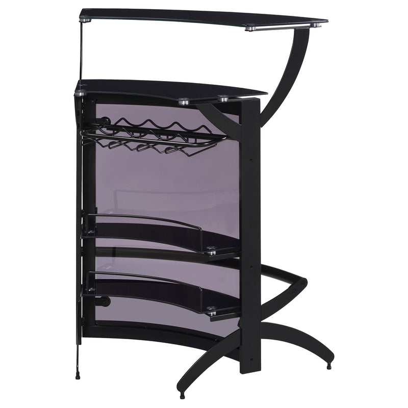 Dallas 2-shelf Curved Freestanding Home Bar Cabinet Black - 182135