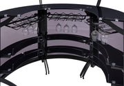 Dallas 3-piece Curved Freestanding Home Bar Cabinet Black - 182135-S3