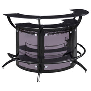 Dallas 3-piece Curved Freestanding Home Bar Cabinet Black - 182135-S3