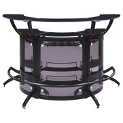 Dallas 3-piece Curved Freestanding Home Bar Cabinet Black - 182135-S3