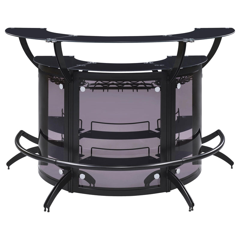 Dallas 3-piece Curved Freestanding Home Bar Cabinet Black - 182135-S3