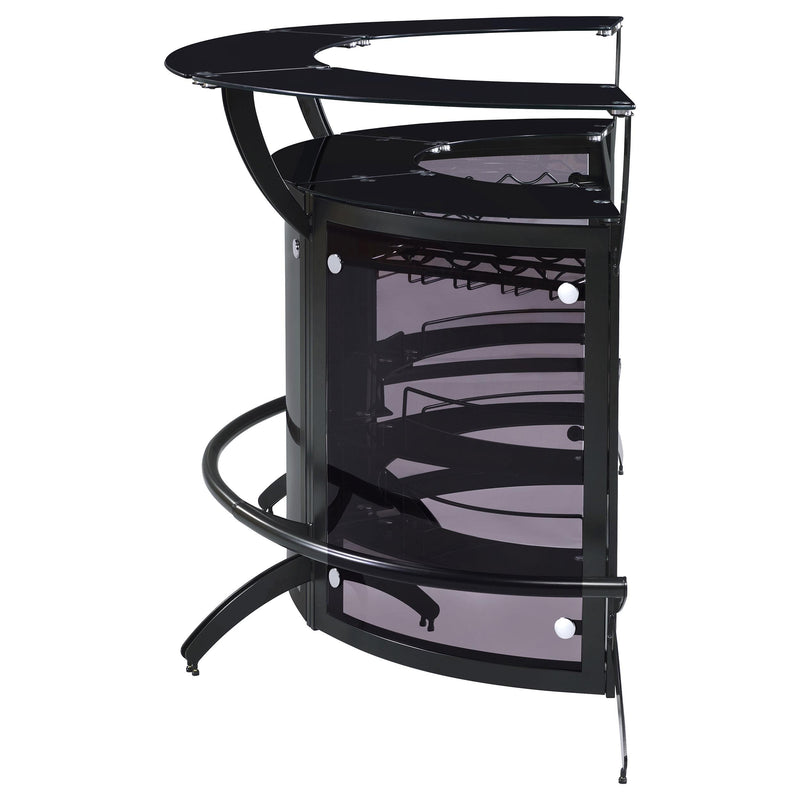 Dallas 3-piece Curved Freestanding Home Bar Cabinet Black - 182135-S3