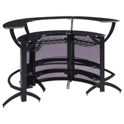 Dallas 3-piece Curved Freestanding Home Bar Cabinet Black - 182135-S3