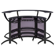 Dallas 3-piece Curved Freestanding Home Bar Cabinet Black - 182135-S3