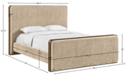 Dalton Fabric Upholstered King Bed in Beige - DaltonBeige-K