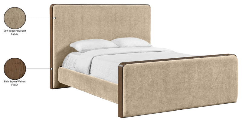 Dalton Fabric Upholstered King Bed in Beige - DaltonBeige-K