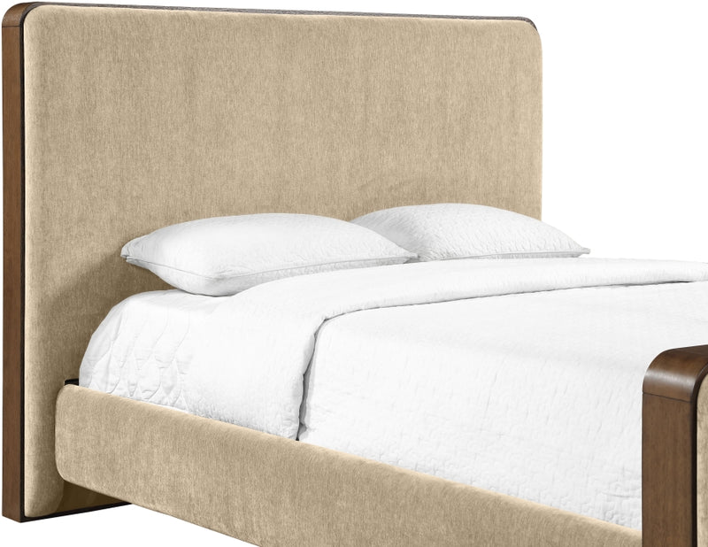 Dalton Fabric Upholstered King Bed in Beige - DaltonBeige-K