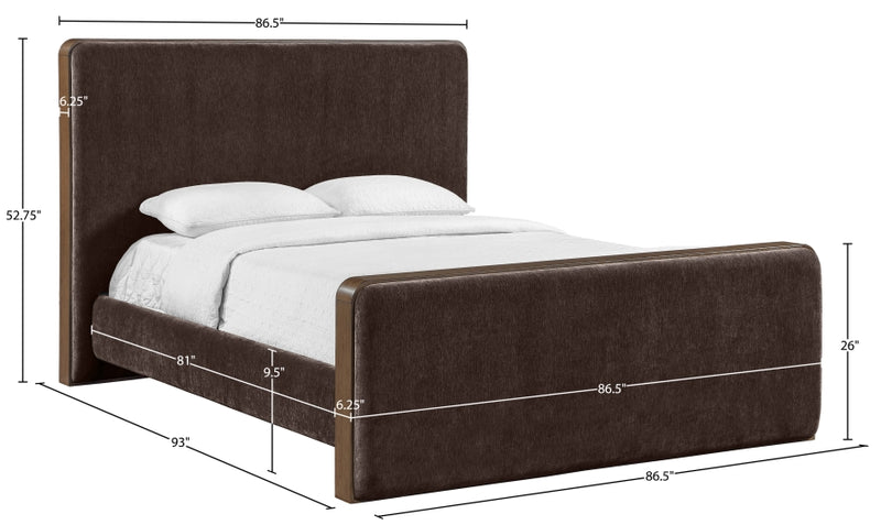 Dalton Fabric Upholstered King Bed in Brown - DaltonBrown-K