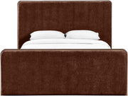 Dalton Fabric Upholstered King Bed in Burgundy - DaltonBurg-K