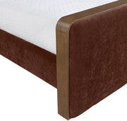 Dalton Fabric Upholstered King Bed in Burgundy - DaltonBurg-K