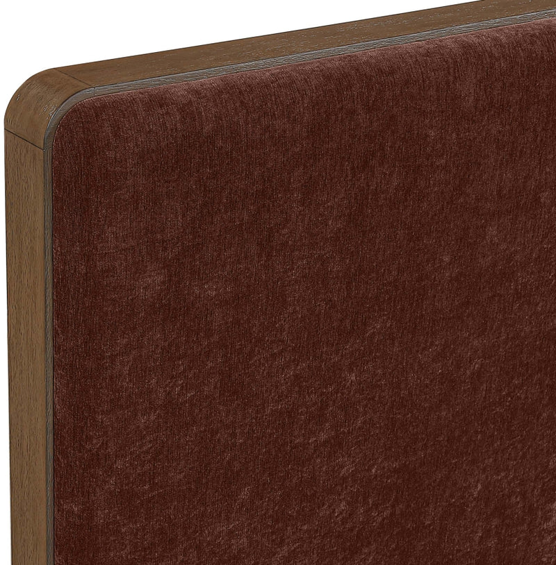 Dalton Fabric Upholstered King Bed in Burgundy - DaltonBurg-K