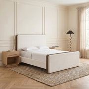 Dalton Fabric Upholstered King Bed in Cream - DaltonCream-K