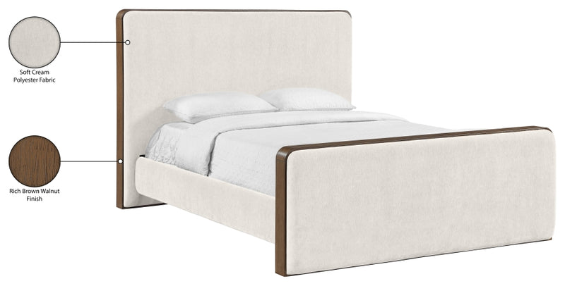 Dalton Fabric Upholstered King Bed in Cream - DaltonCream-K
