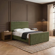 Dalton Fabric Upholstered King Bed in Green - DaltonGreen-K