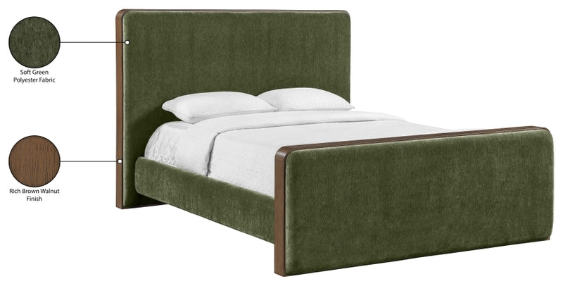 Dalton Fabric Upholstered King Bed in Green - DaltonGreen-K