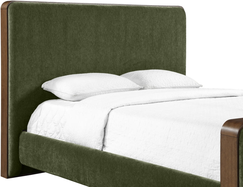 Dalton Fabric Upholstered King Bed in Green - DaltonGreen-K