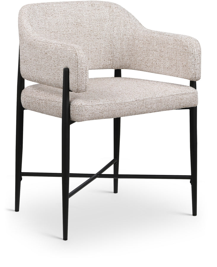 Dame Fabric Upholstered Dining Chair in Beige, Set of 2 - 974Beige-C