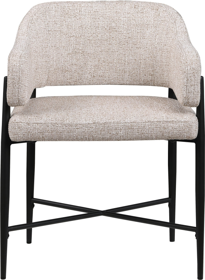 Dame Fabric Upholstered Dining Chair in Beige, Set of 2 - 974Beige-C