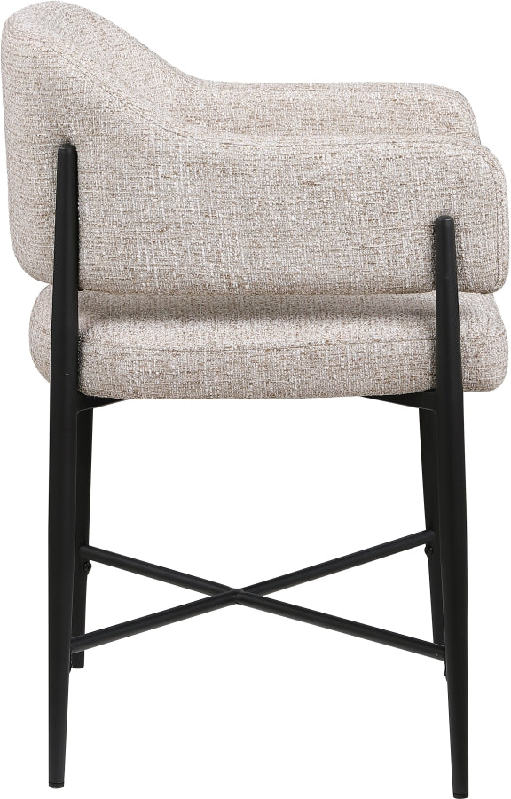 Dame Fabric Upholstered Dining Chair in Beige, Set of 2 - 974Beige-C