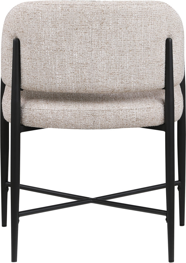 Dame Fabric Upholstered Dining Chair in Beige, Set of 2 - 974Beige-C