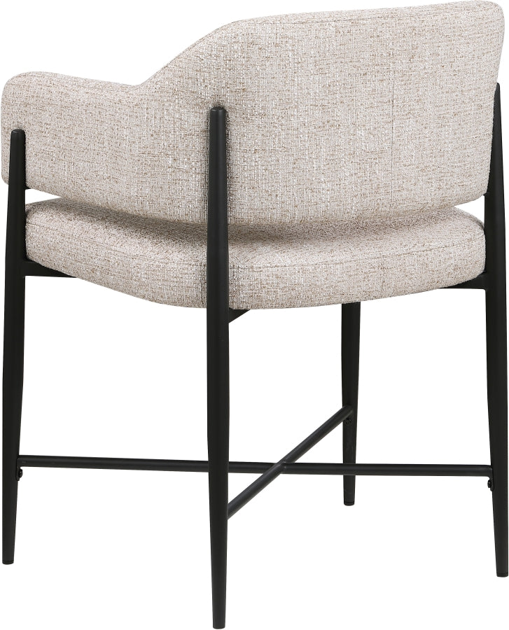 Dame Fabric Upholstered Dining Chair in Beige, Set of 2 - 974Beige-C