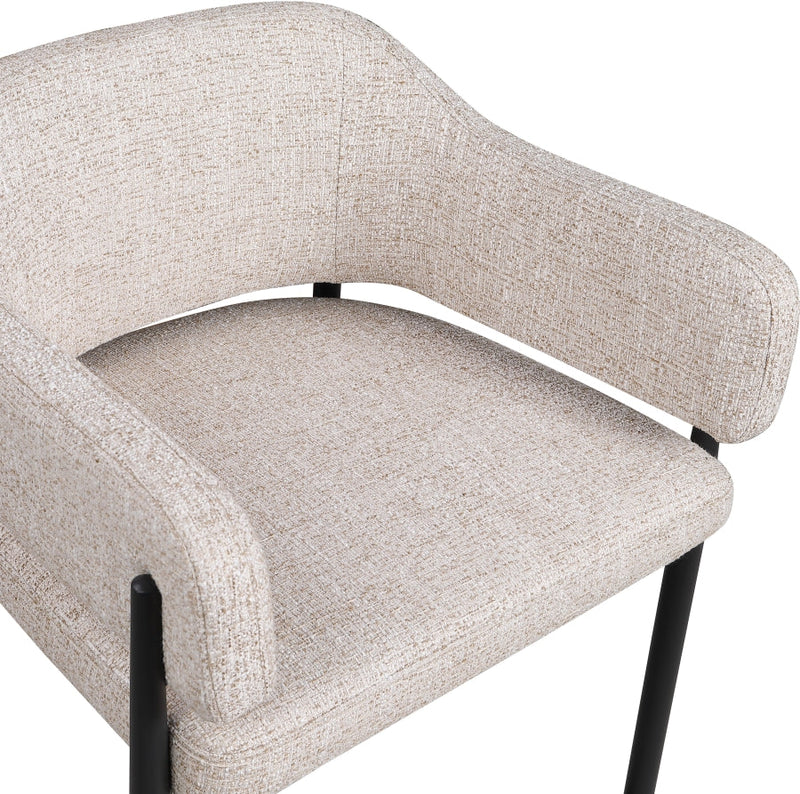 Dame Fabric Upholstered Dining Chair in Beige, Set of 2 - 974Beige-C