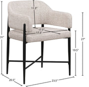 Dame Fabric Upholstered Dining Chair in Beige, Set of 2 - 974Beige-C
